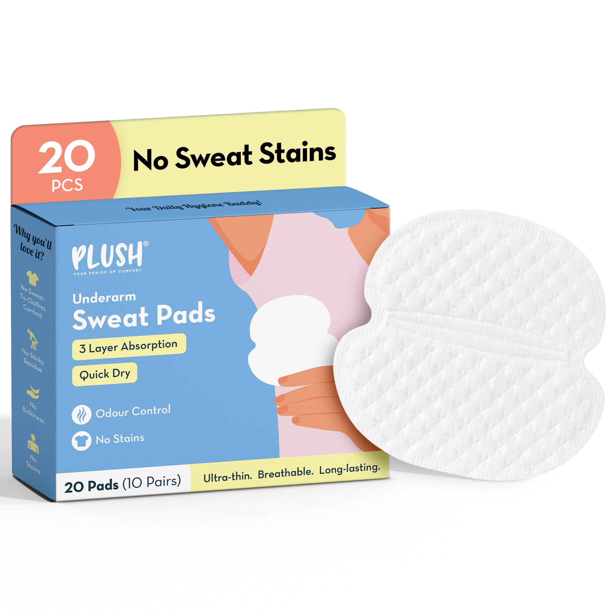 Underarm Sweat Pads - 20 Pcs
