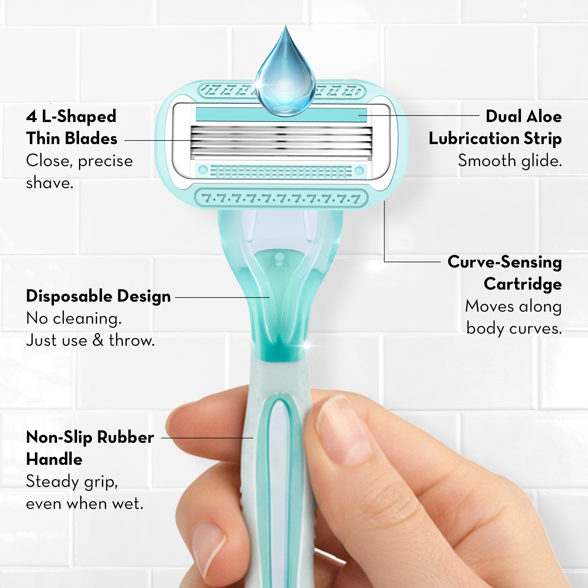 Smooth & Slide 4 Blade Body Razor