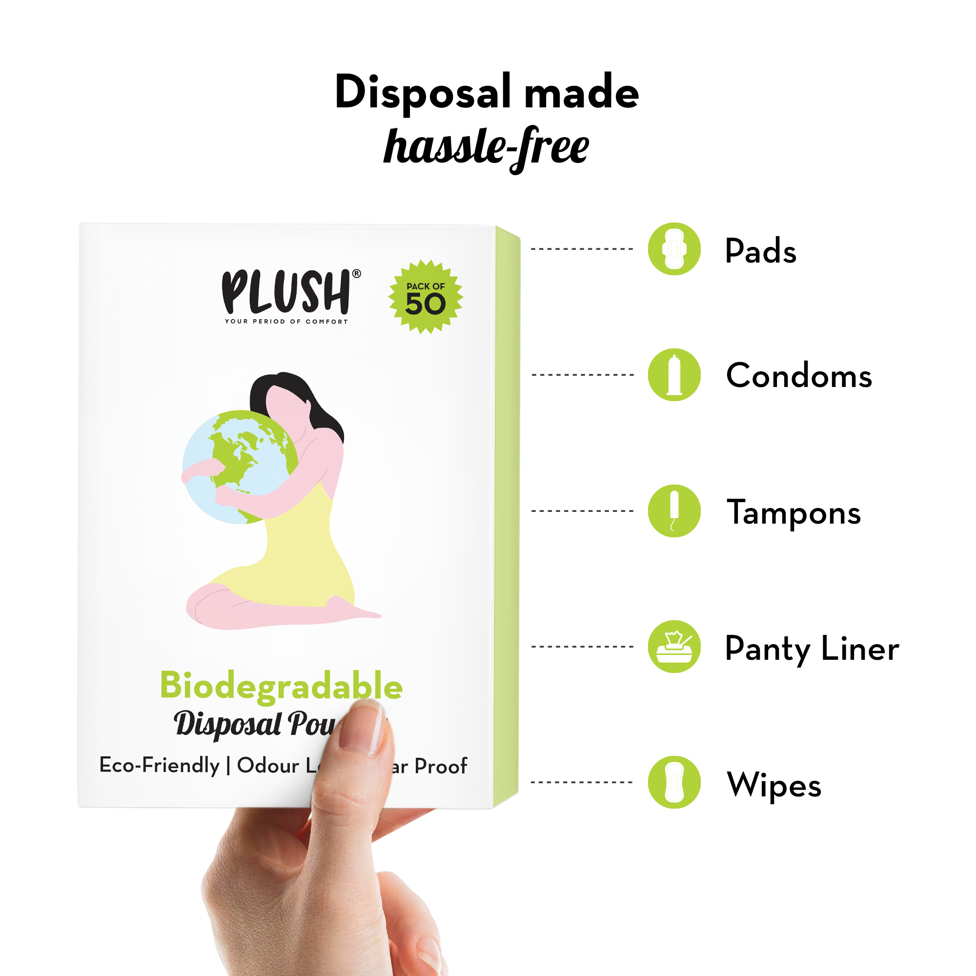 Biodegradable Disposal Pouches (Pack of 50)