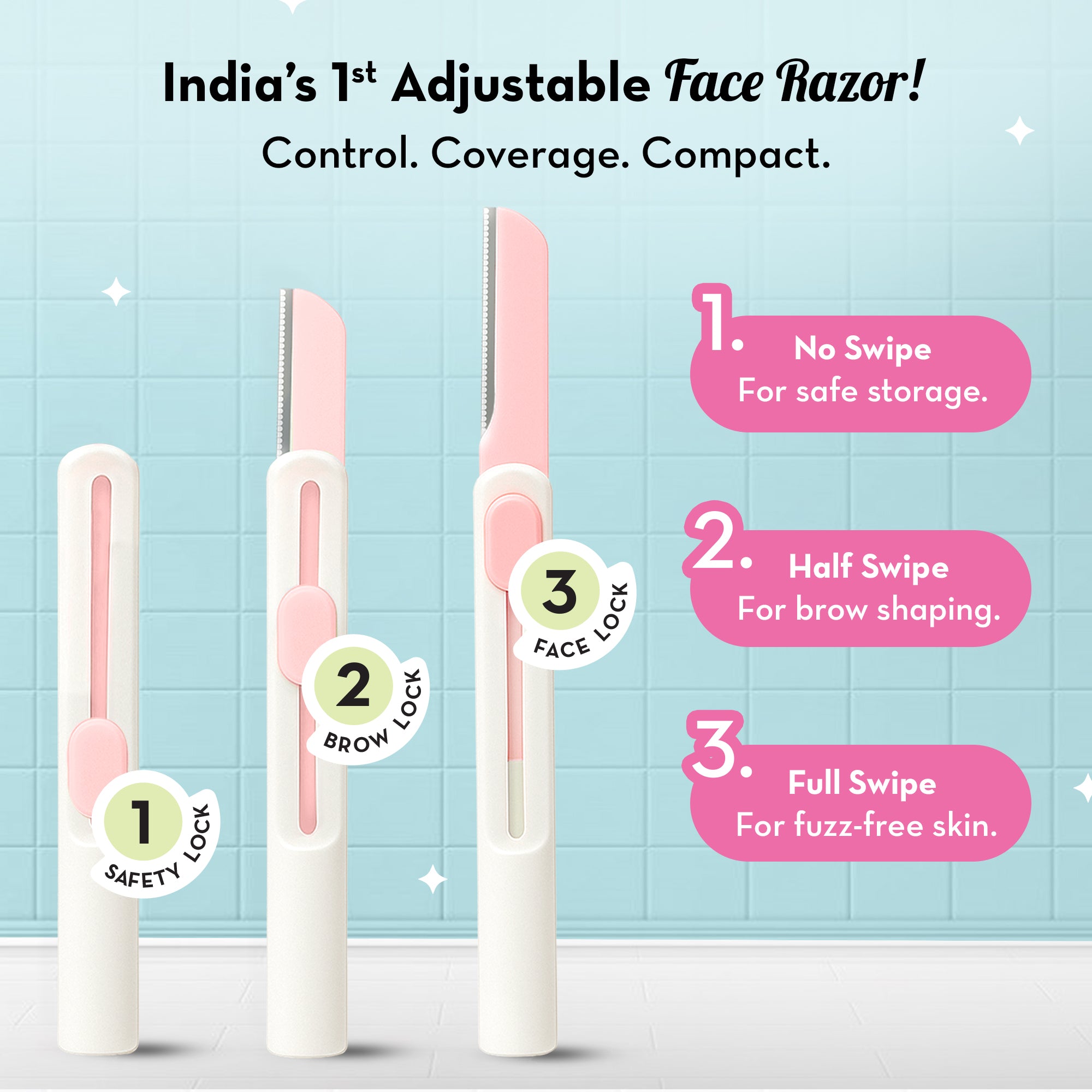 Swipe Reusable Face Razor | Pack of 2