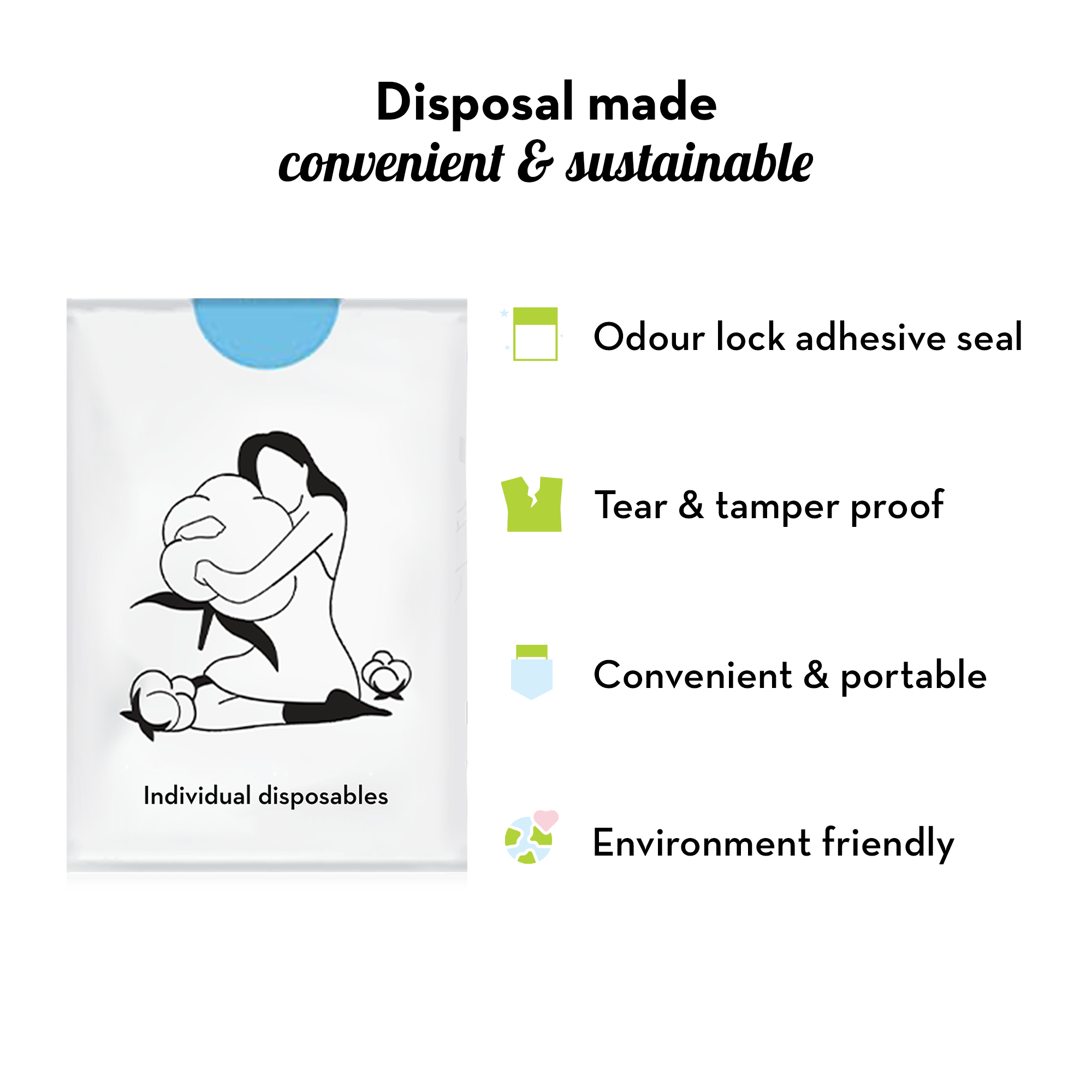 Biodegradable Disposal Pouches (Pack of 50)