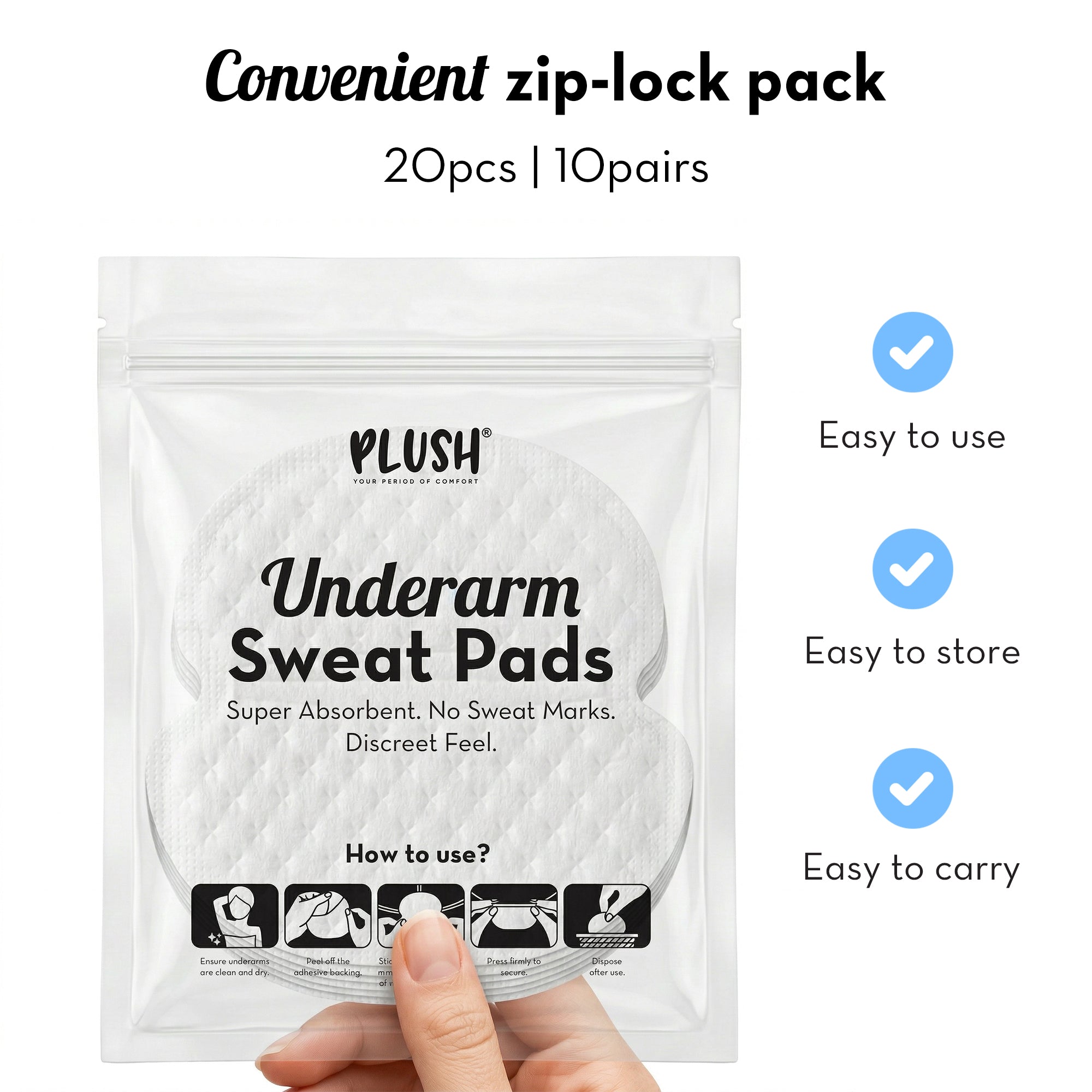 Underarm Sweat Pads - 20 Pcs