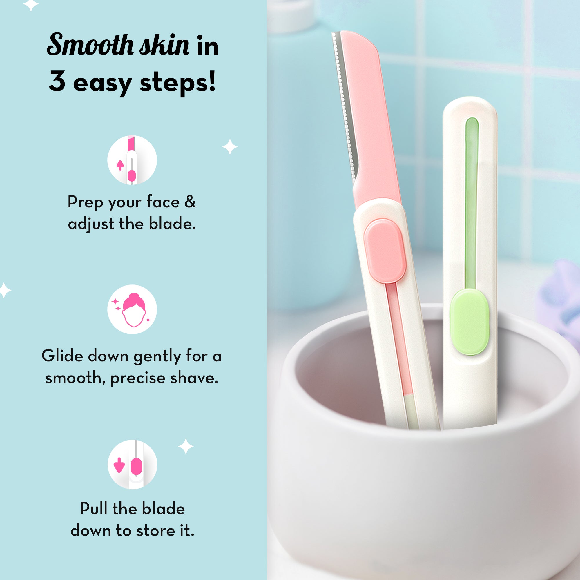 Swipe Reusable Face Razor | Pack of 2