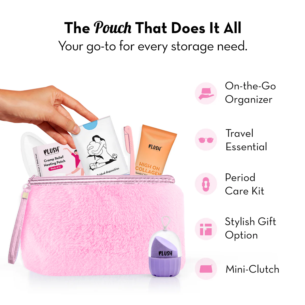 Pink Fur Pouch