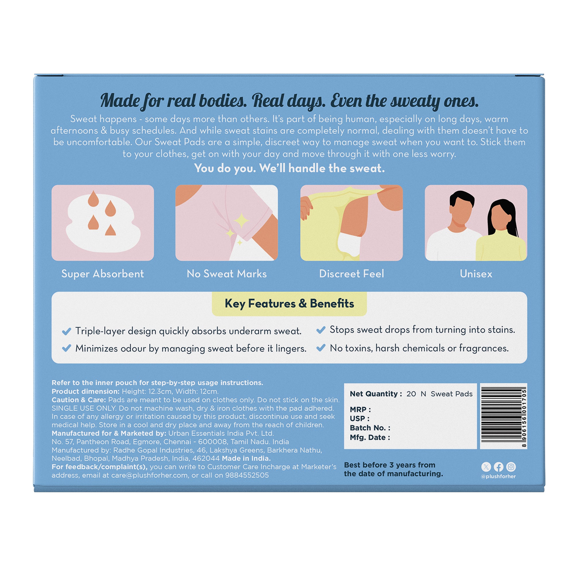 Underarm Sweat Pads - 20 Pcs