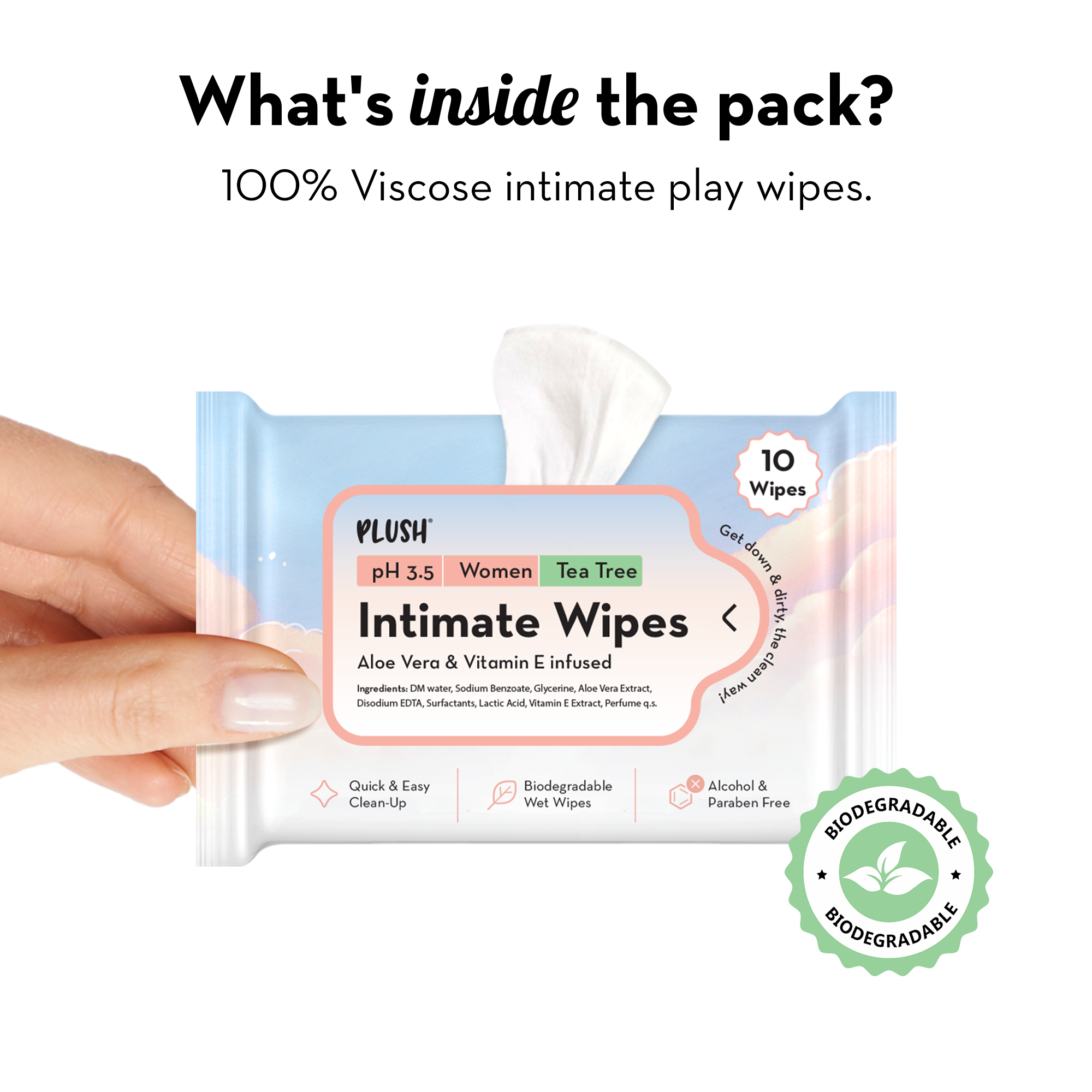 Intimate Play Wipes for Women - Tea Tree