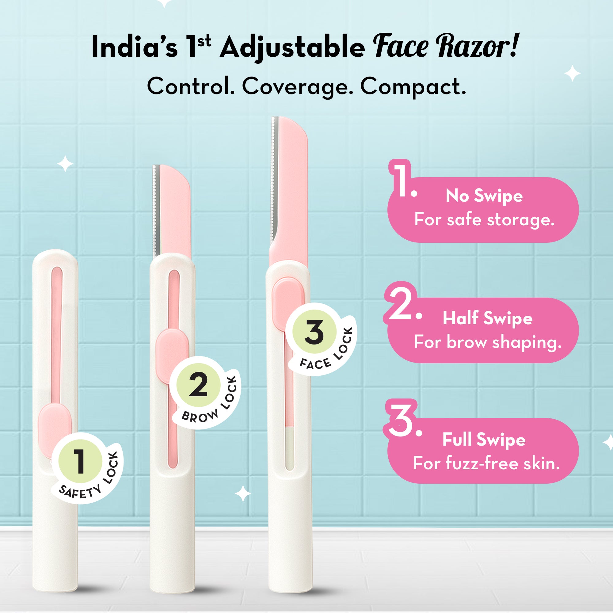 Swipe Reusable Face Razor | Pack of 2
