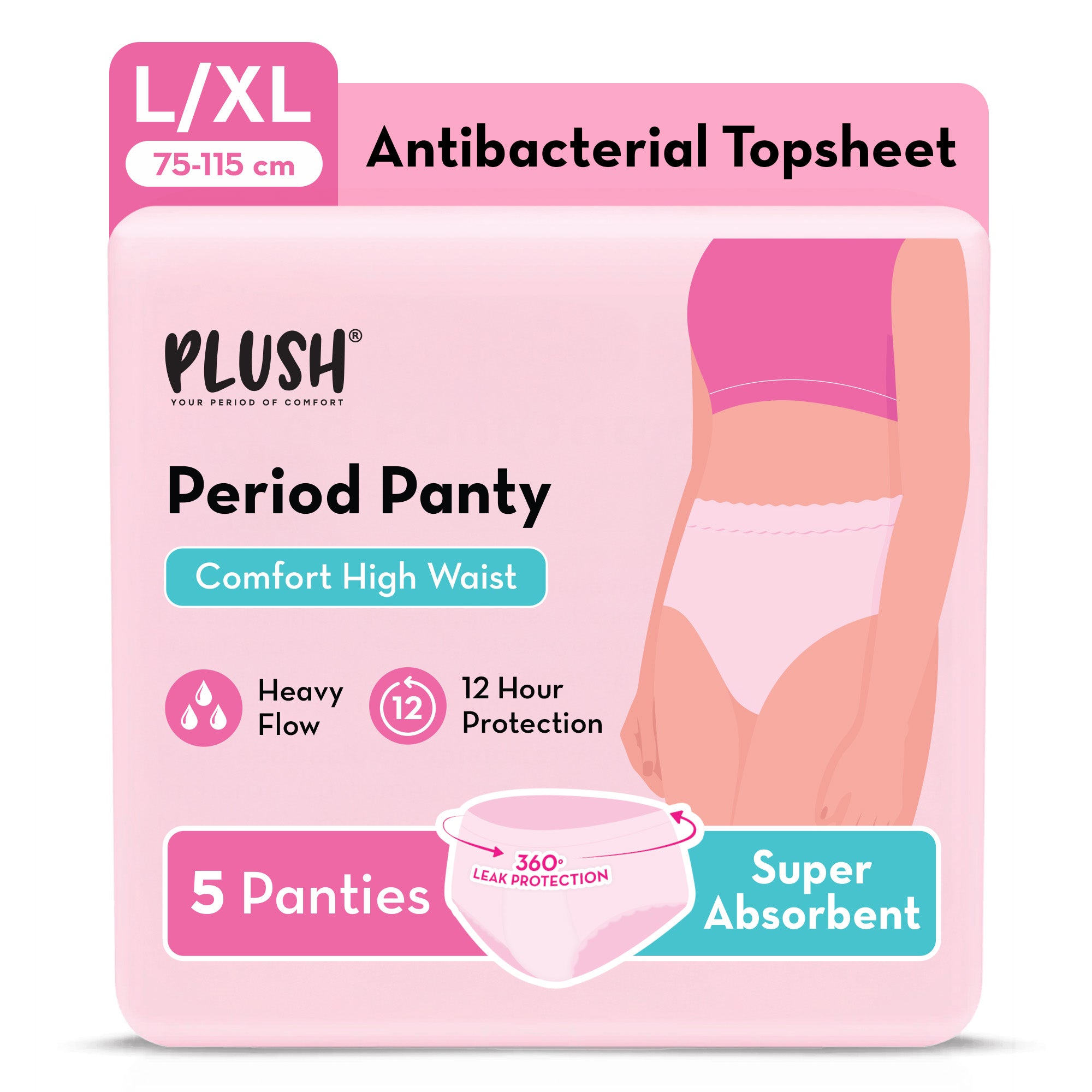 Comfort High Waist Period Panty - L/XL