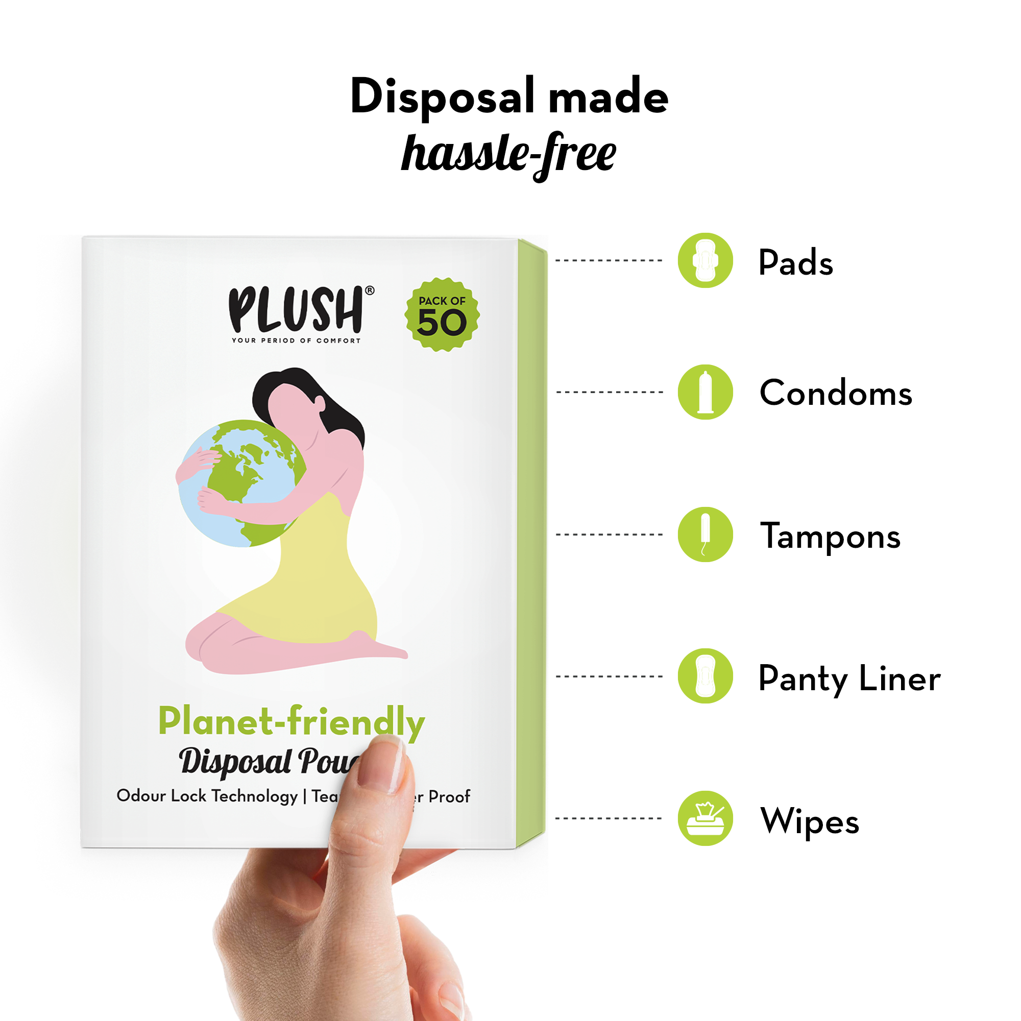 Biodegradable Disposal Pouches (Pack of 50)