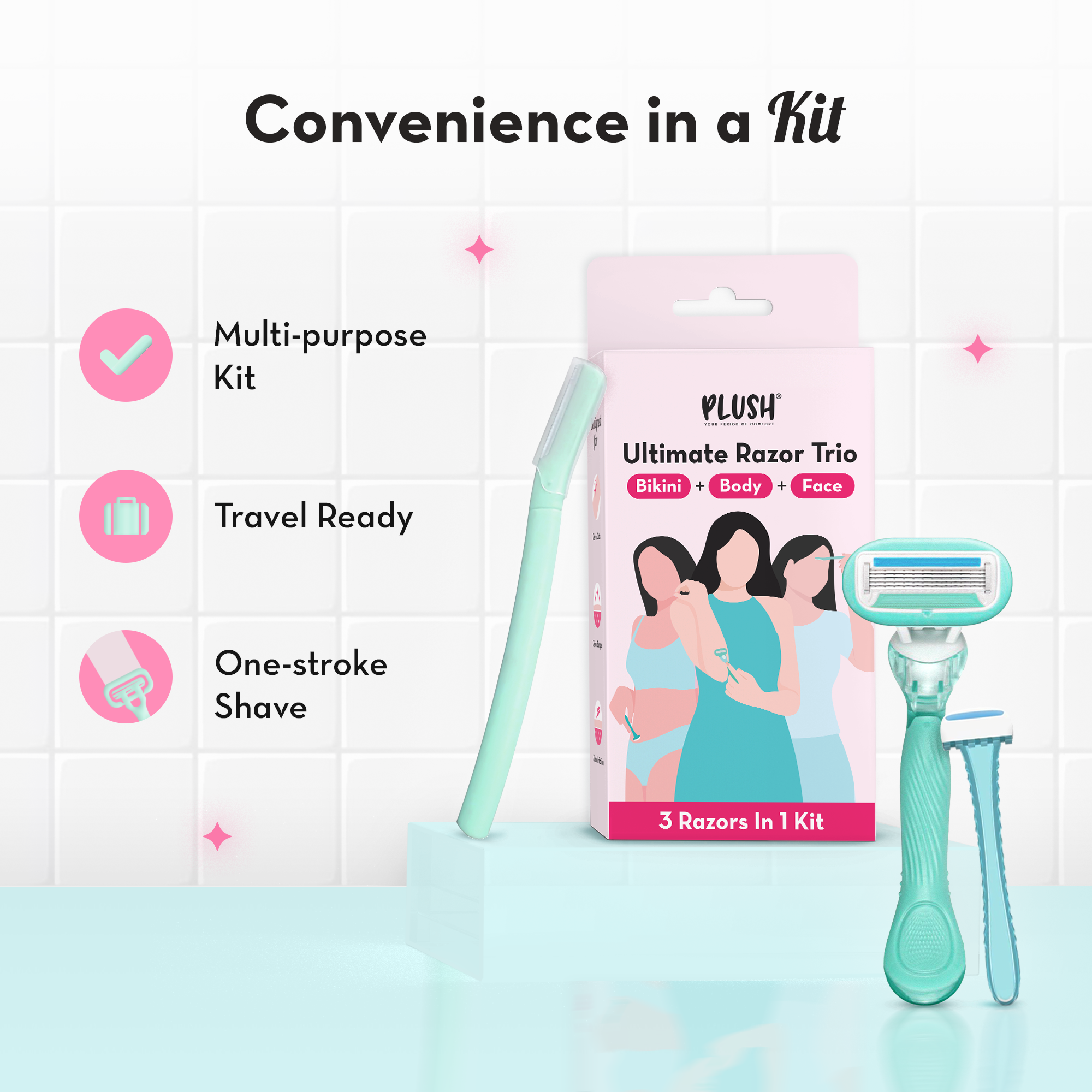 The Ultimate Razor Trio Kit | Bikini, Body & Face Razor