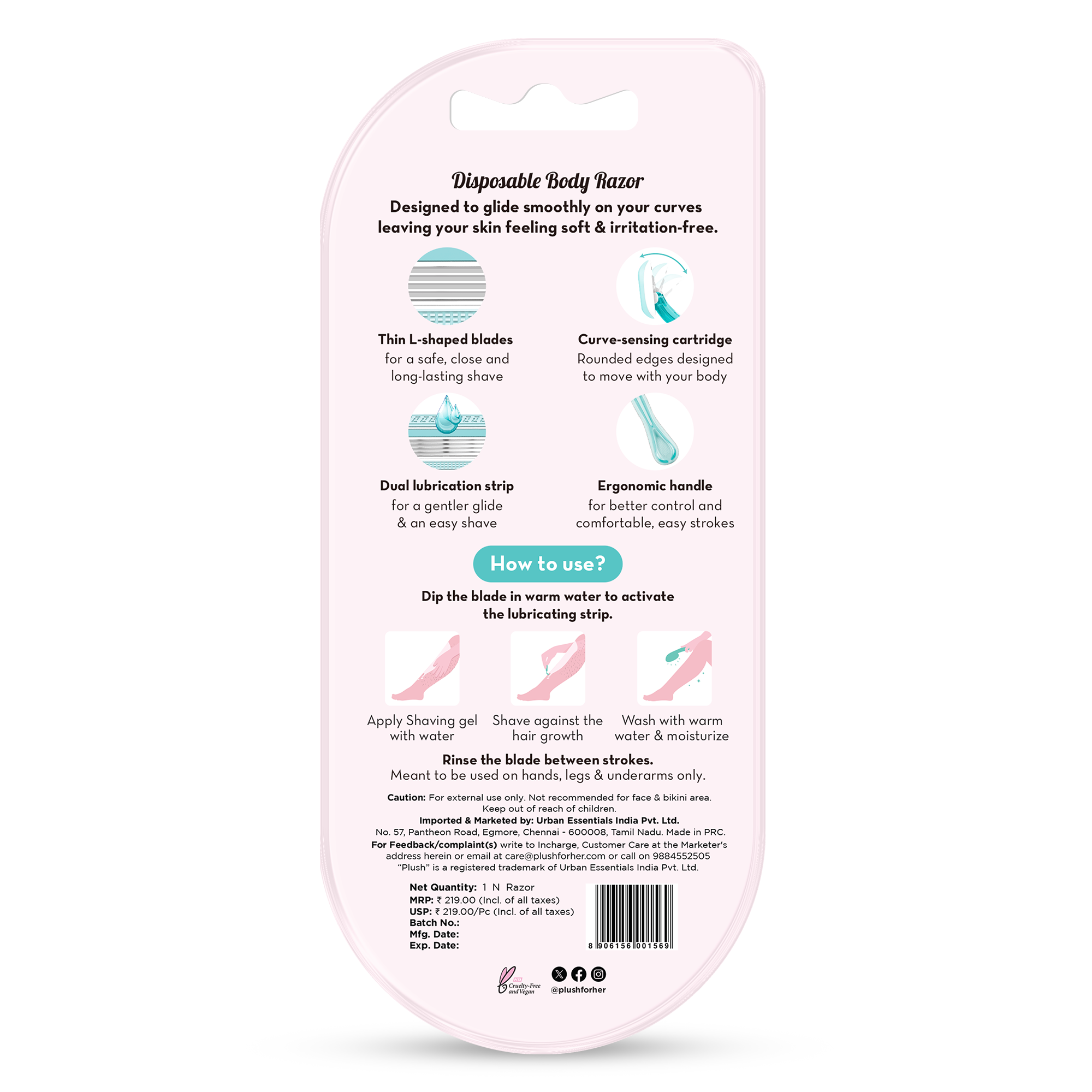 Smooth & Slide 4 Blade Body Razor