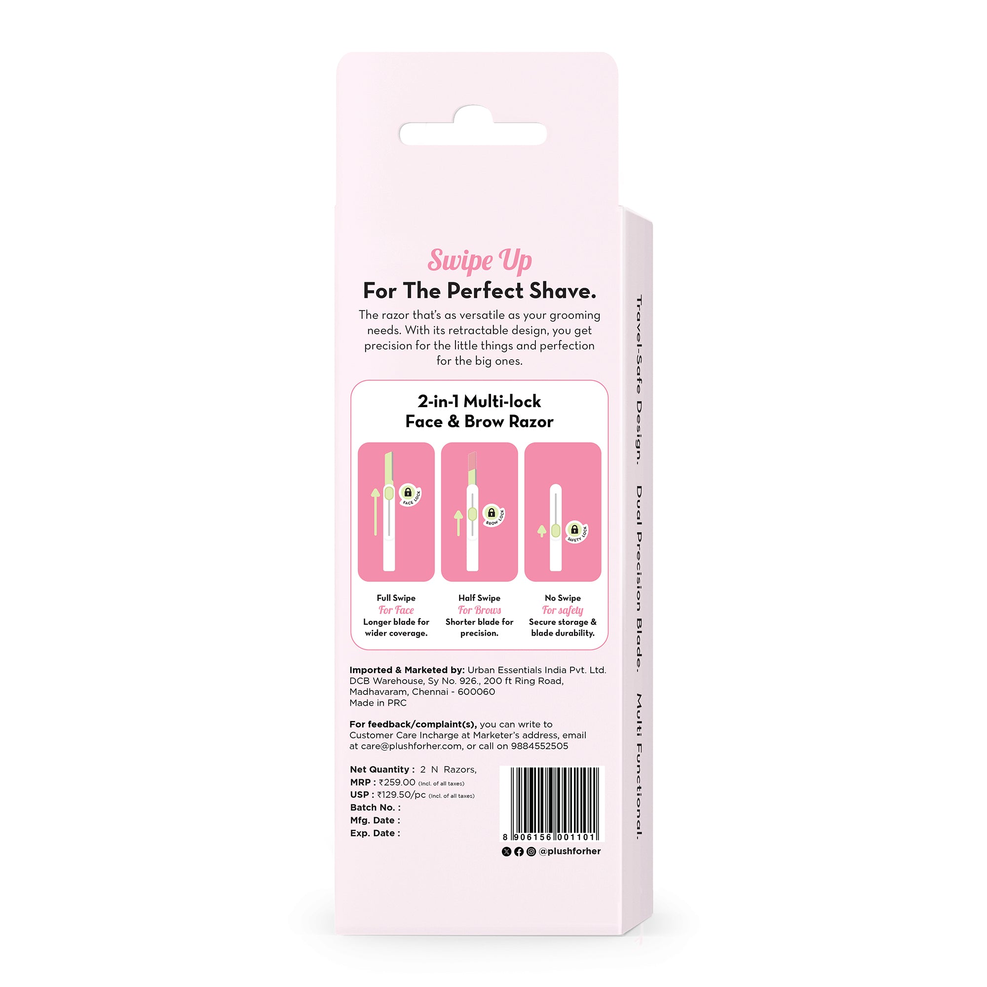 Swipe Reusable Face Razor | Pack of 2