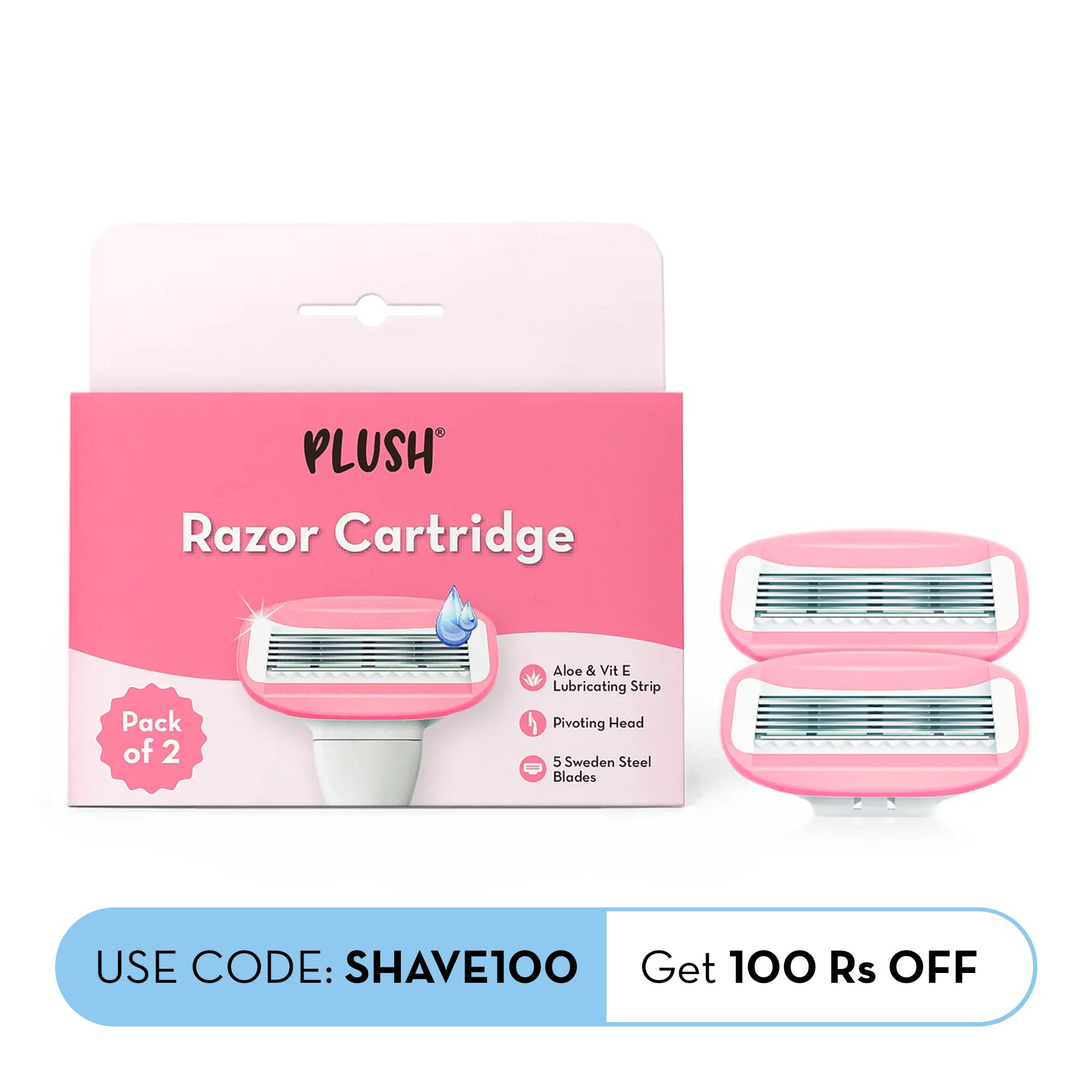 Pack of 2 Cartridges for Plush Razor
