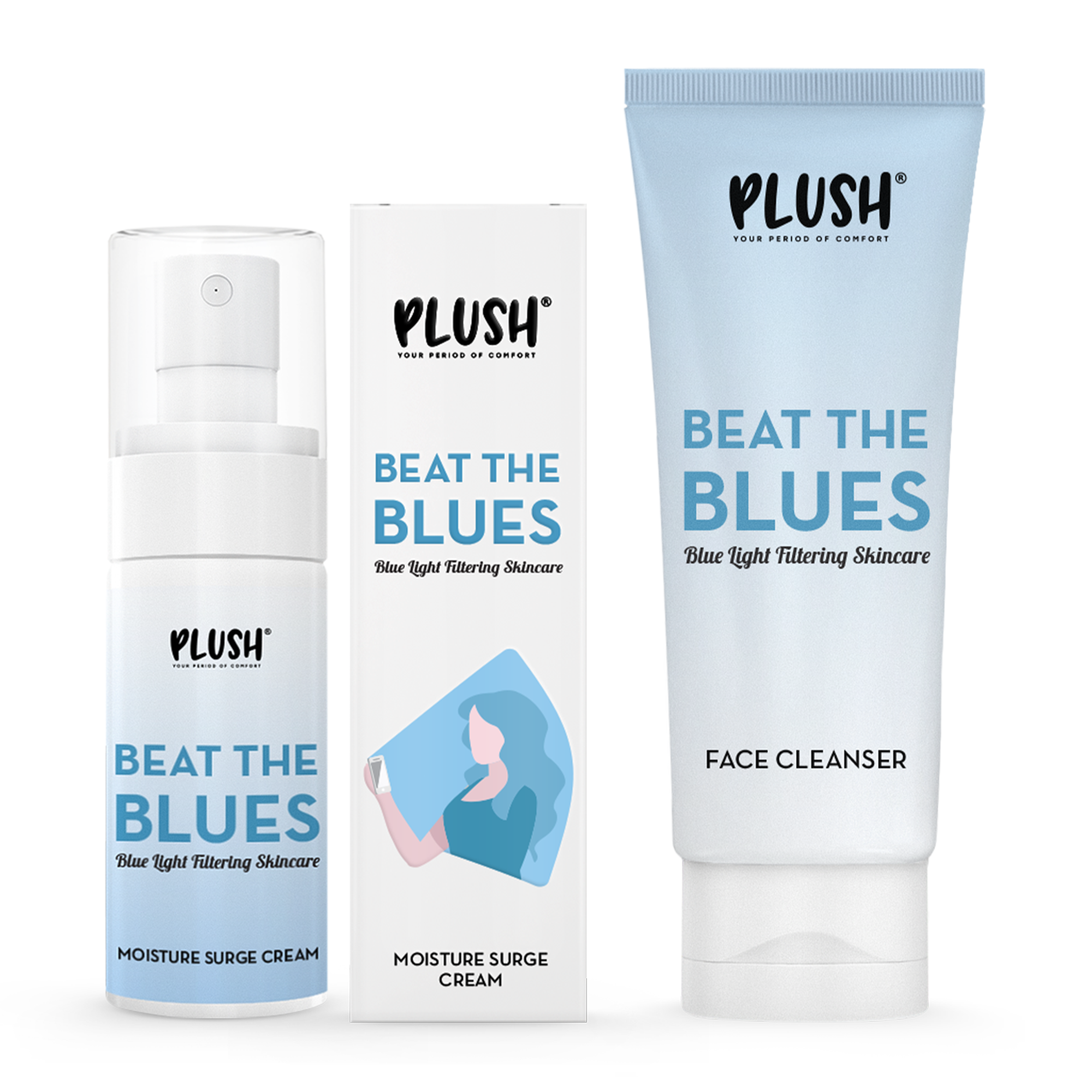 Blue Light Defence Face Cleanser & Moisture Surge cream